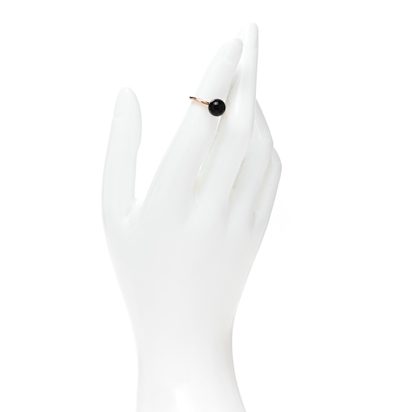 18K Rose Gold Black Onyx 8mm HardWear Ball Ring 45 3.25