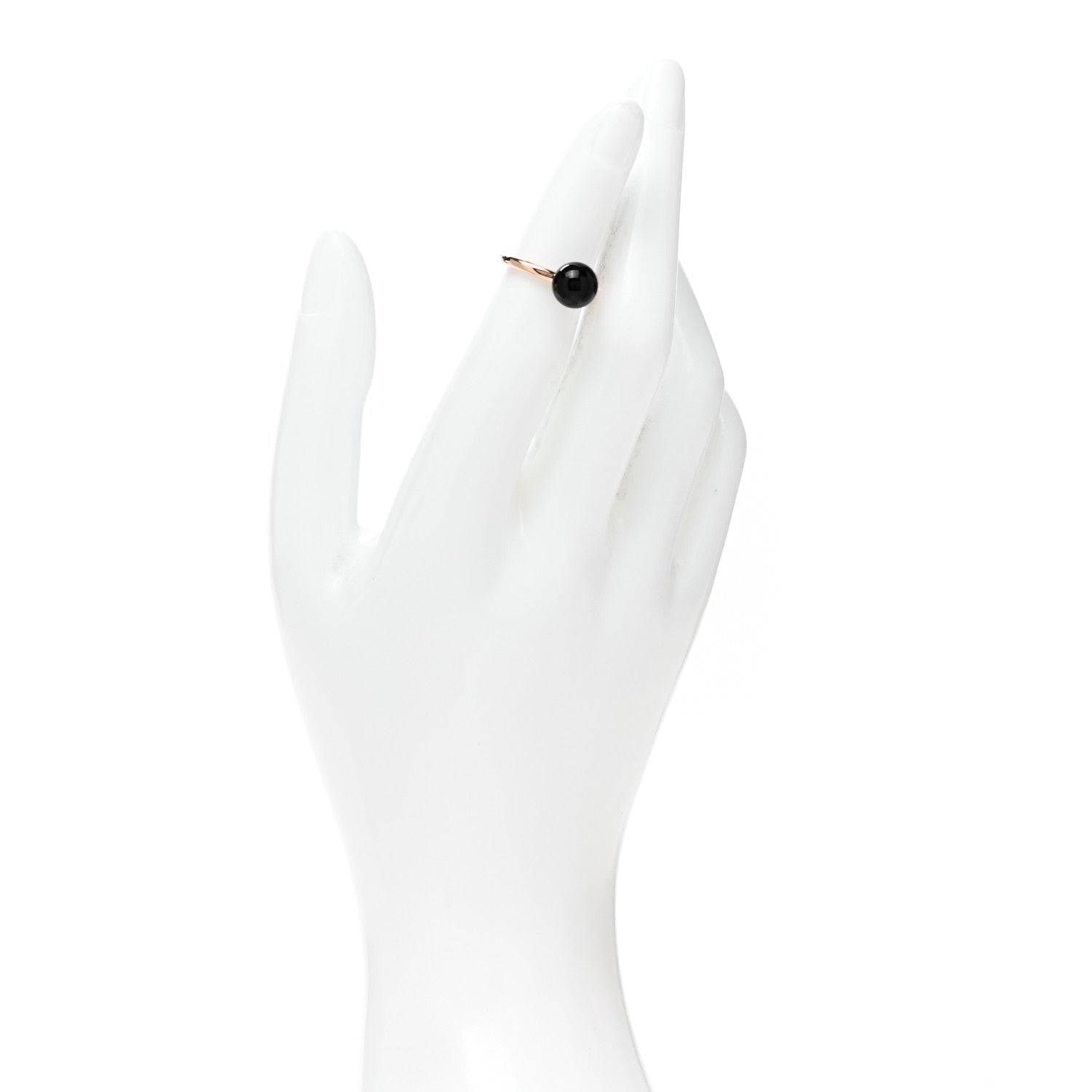 Tiffany 18K Rose Gold Black Onyx 8mm HardWear Ball Ring 45 3.25 2 of 4