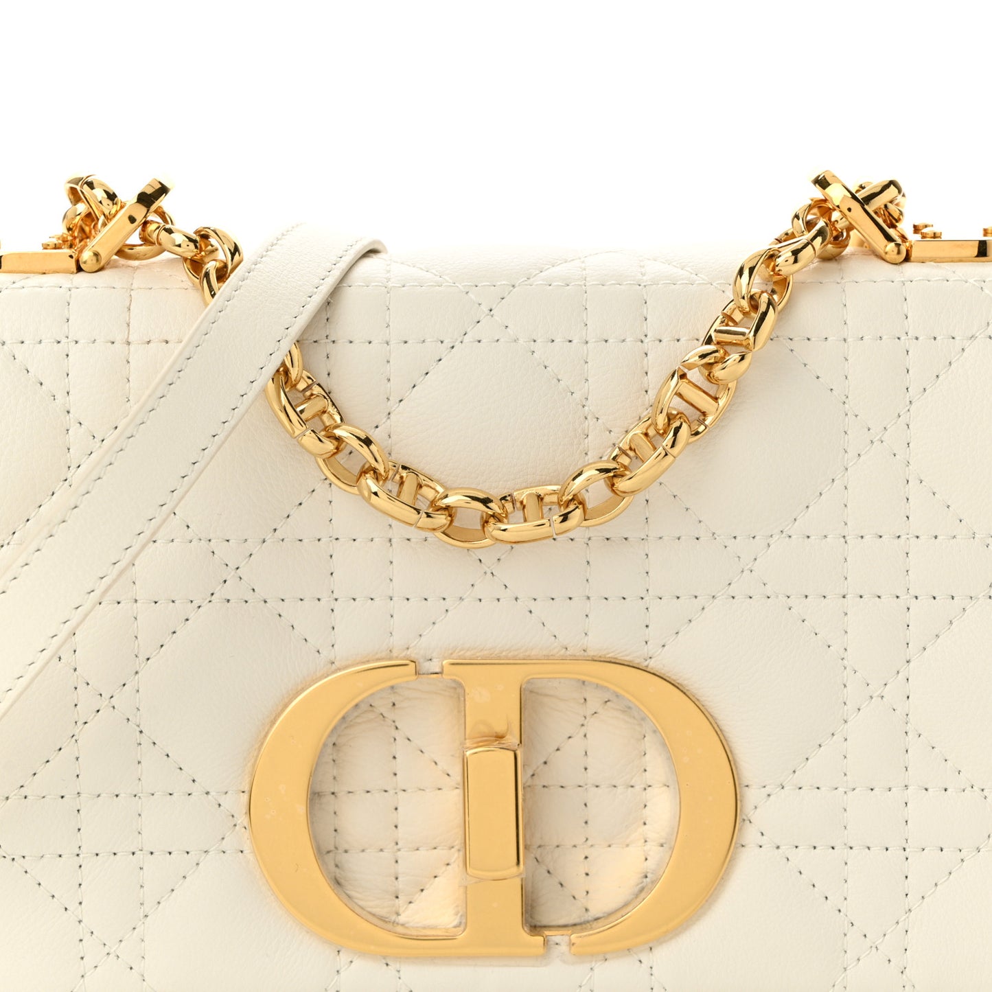Lambskin Cannage Small Caro Bag Ivory