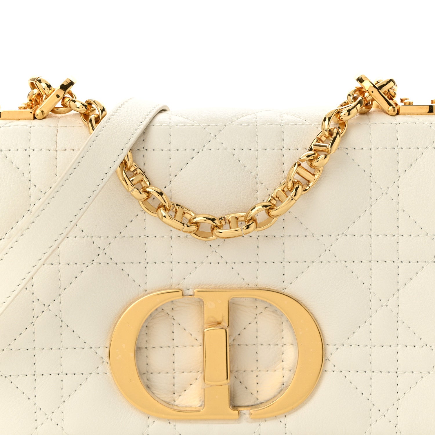 Christian Dior Lambskin Cannage Small Caro Bag Ivory 8 of 11