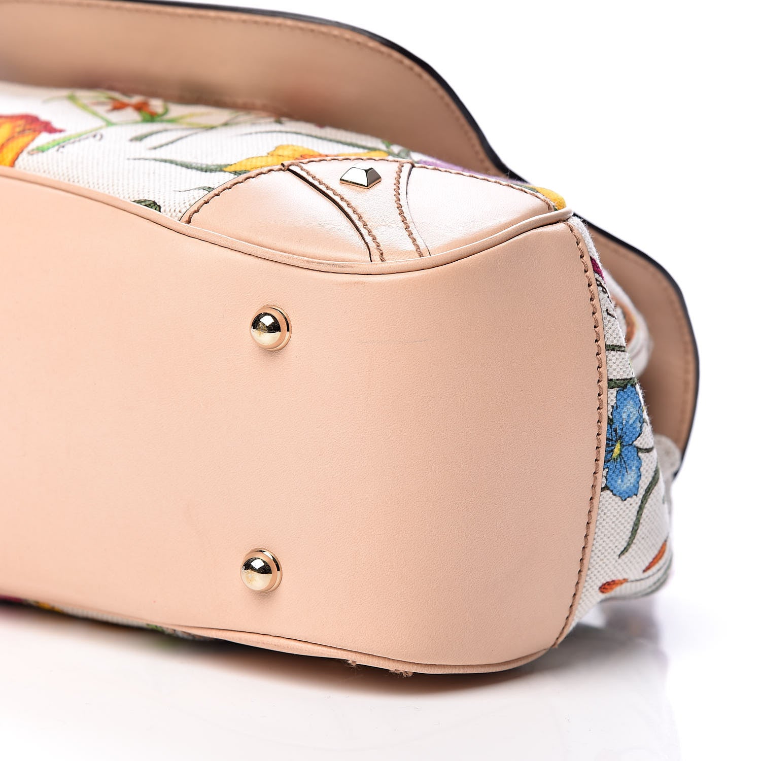 Gucci Floral Flora Canvas Bamboo Top Handle Bag 10 of 10