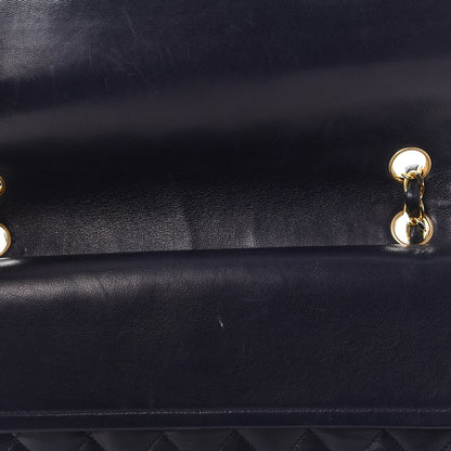 Chanel Lambskin Quilted Medium Double Flap Navy 13 of 14
