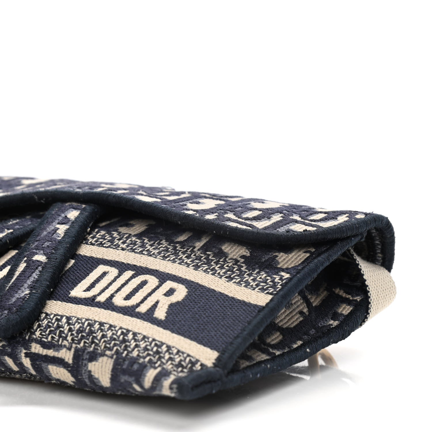 Christian Dior Oblique Slim Saddle Pouch Blue 8 of 9