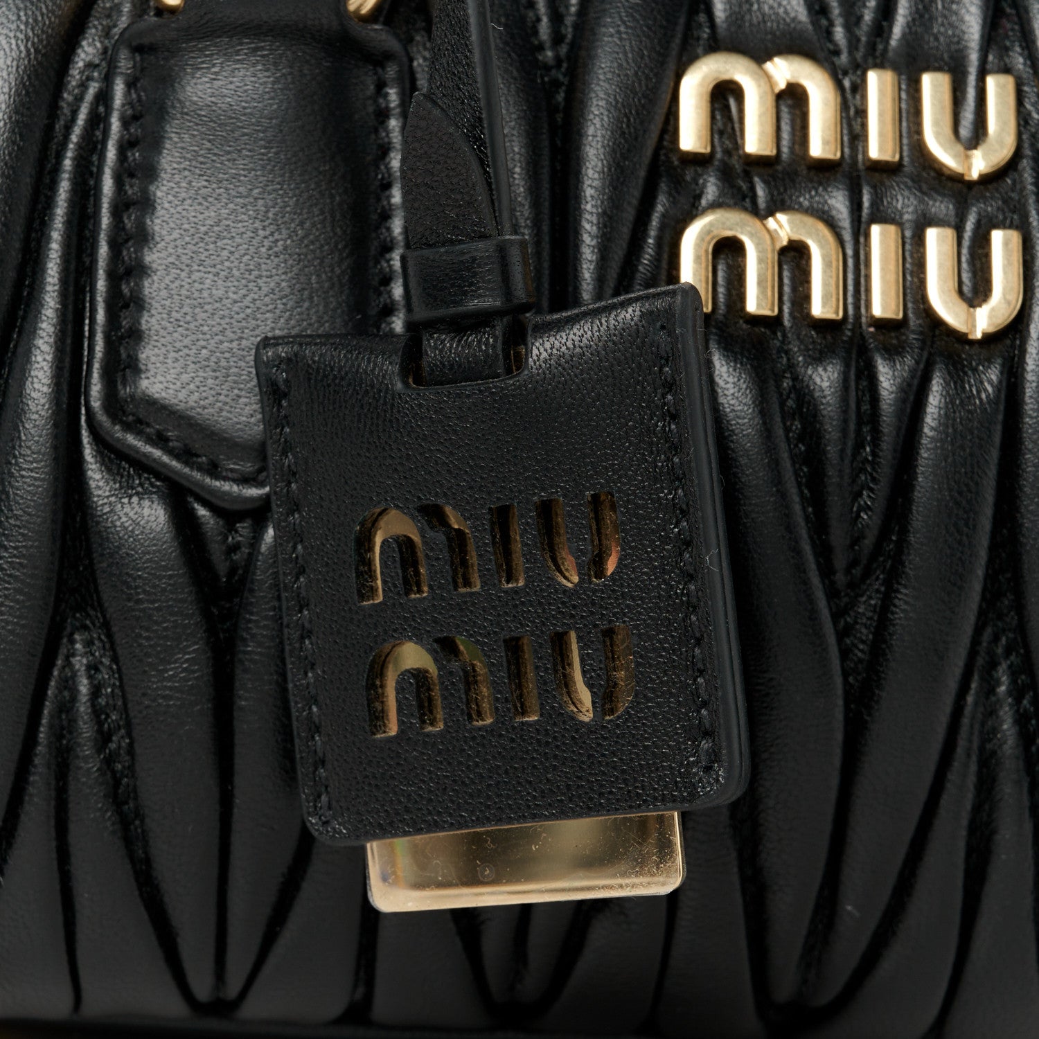 Miu Miu Nappa Matelasse Large Arcadie Top Handle Bag Black 8 of 11