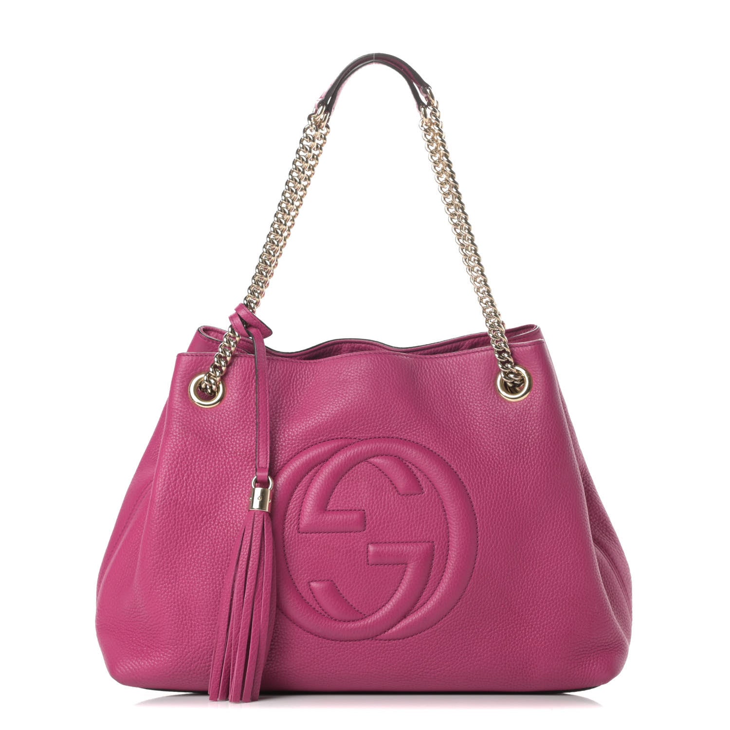 Gucci Cellarius Calfskin Medium Soho Chain Shoulder Bag Bright Bouganville 1 of 19
