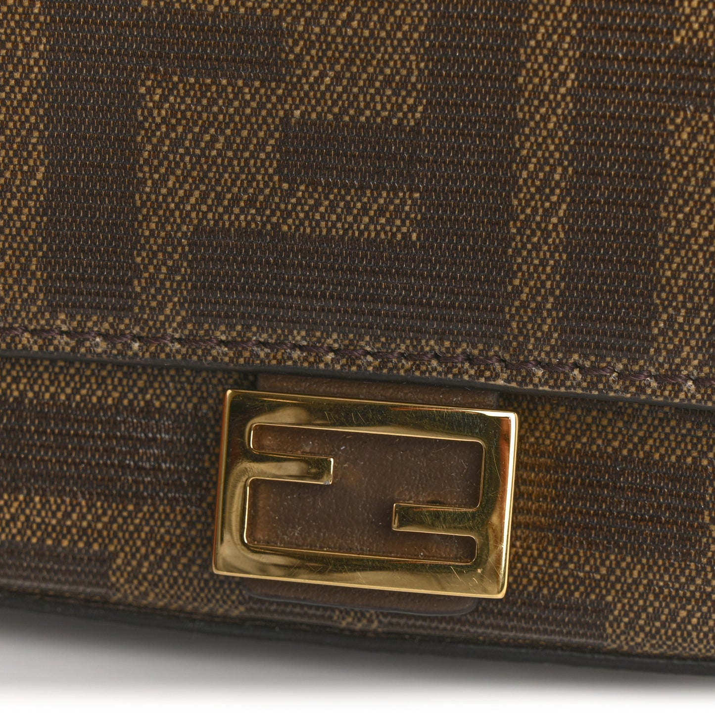 Glazed Fabric FF 1974 Nano Baguette Charm Mogano Panna