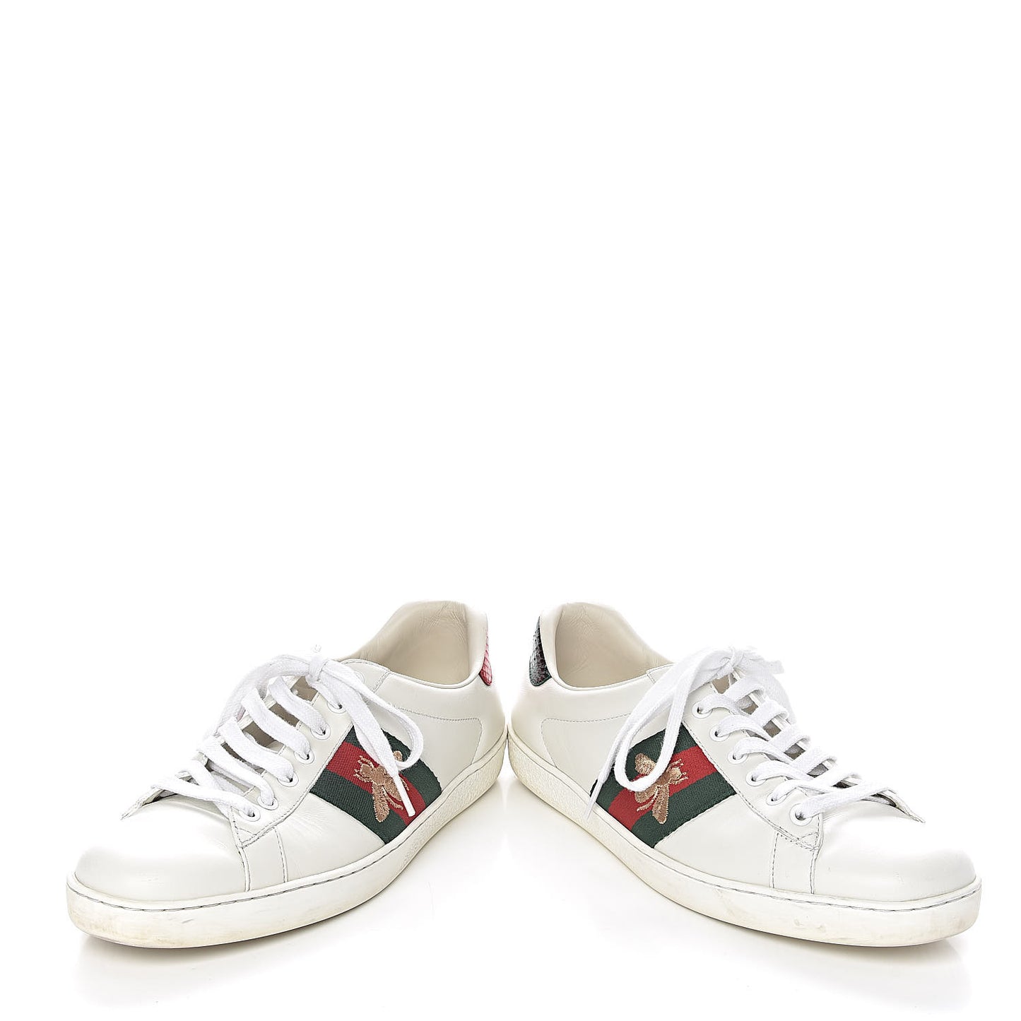 Miro Soft Calfskin Laminated Ayers Web Bee Embroidered Mens Ace Sneakers 7.5 White Red Flame Green