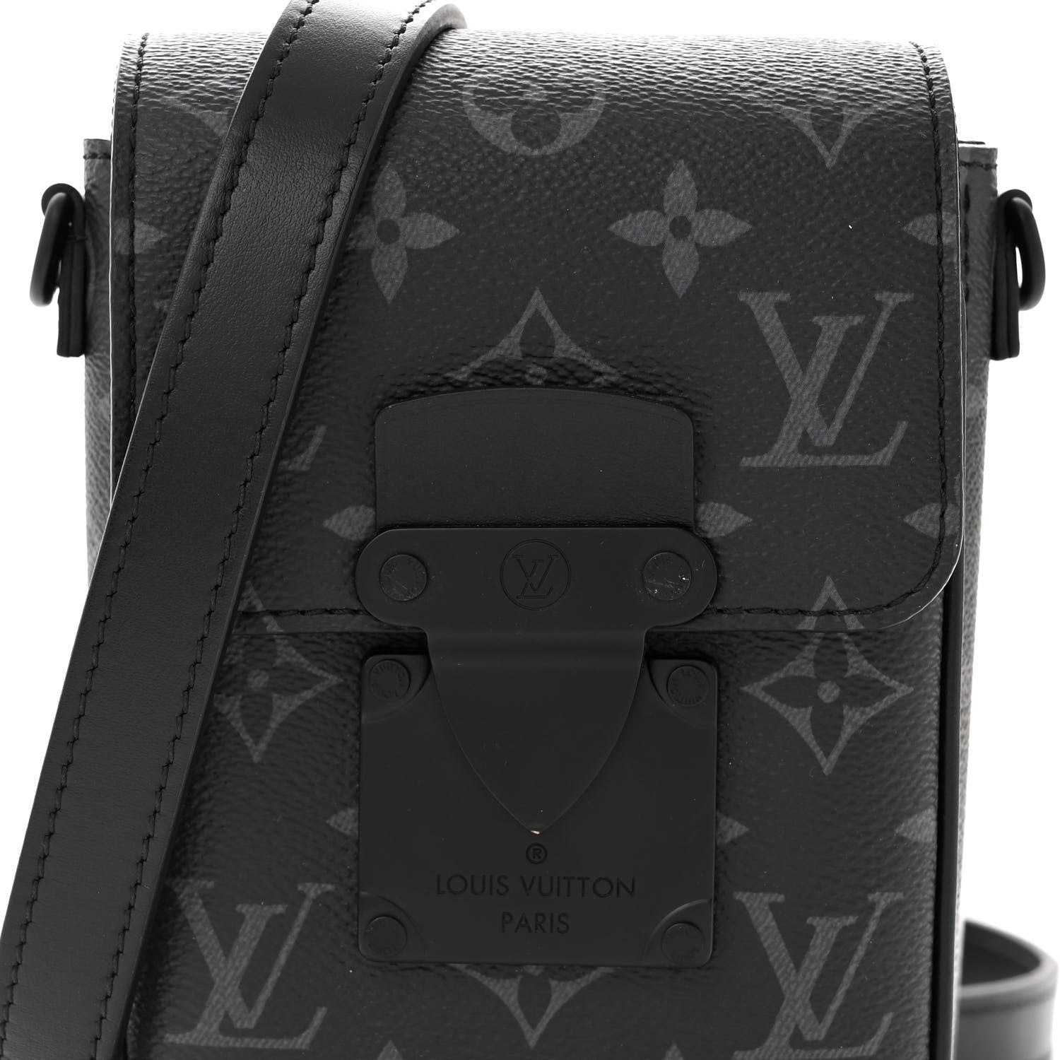 Louis Vuitton Monogram Eclipse S Lock Wearable Wallet Black 7 of 10