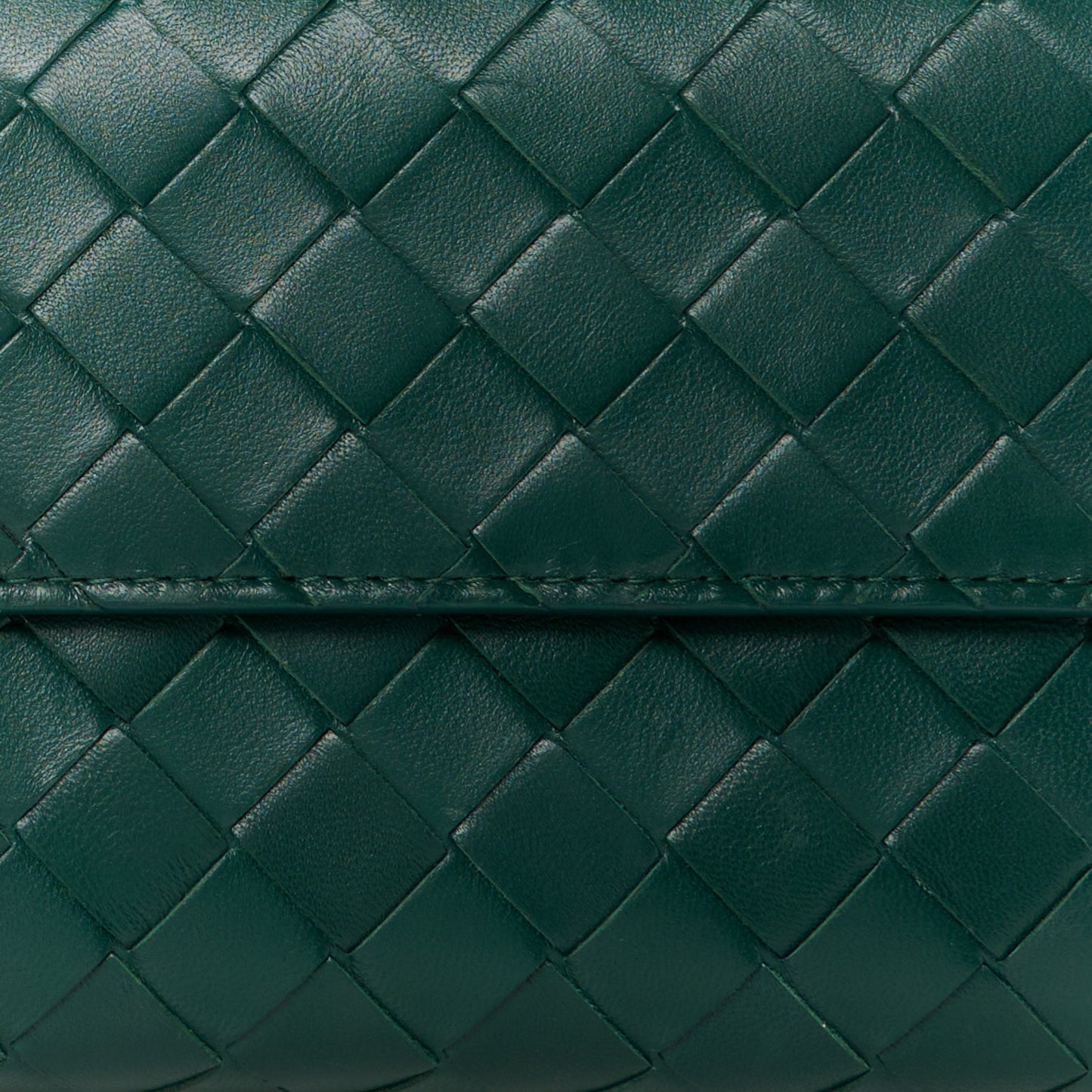 Nappa Intrecciato Long Andiamo Top Handle Clutch Emerald Green