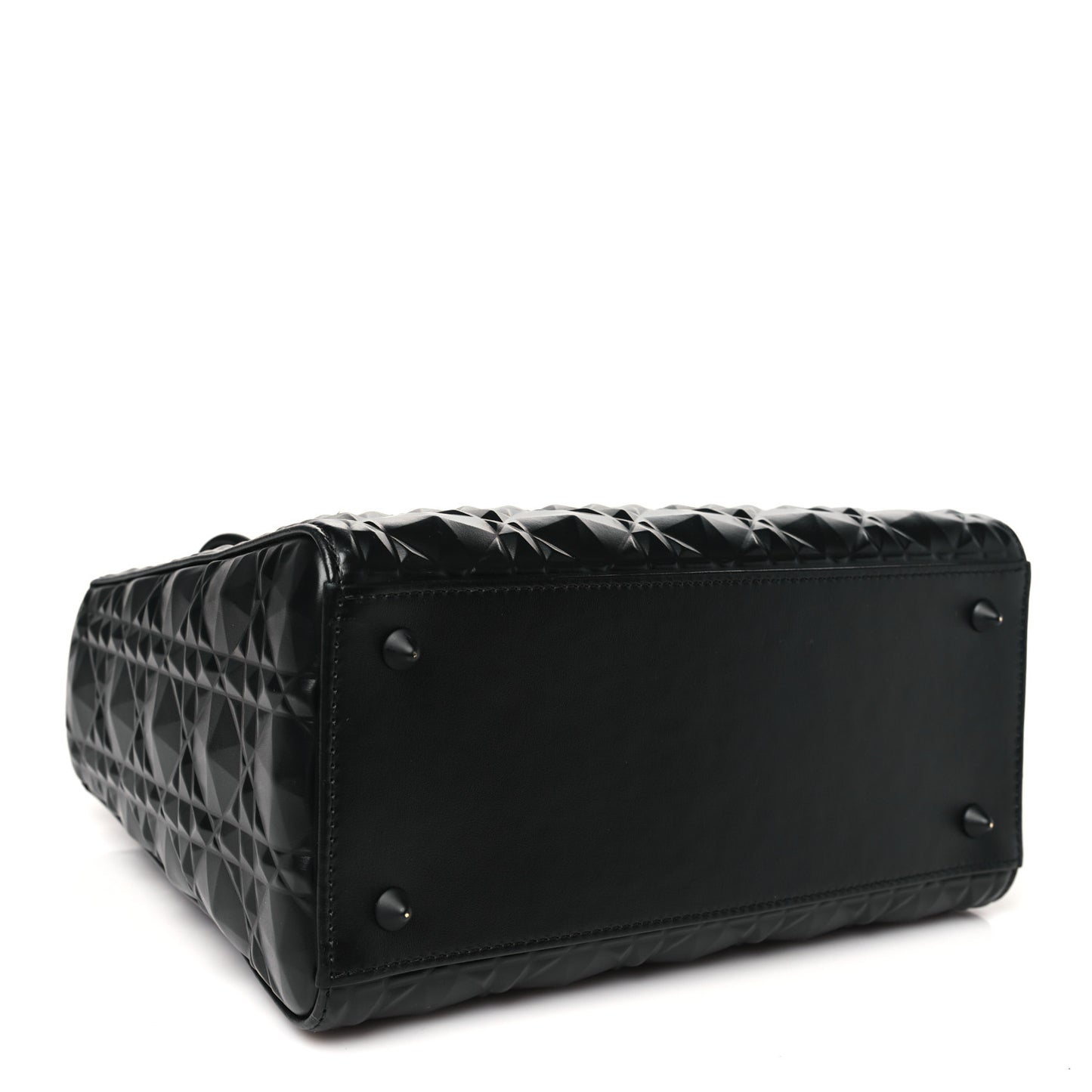 Calfskin Cannage Diamond Cannage Medium Lady Dior Black