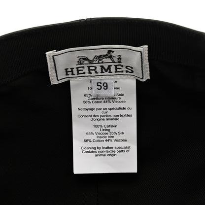 Hermes Newton Calfskin Riley Cap 59 Black 8 of 10
