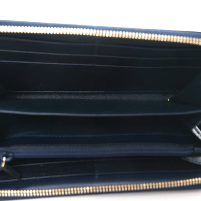 Gucci Calfskin Web Zip Around Wallet Navy 5 of 8