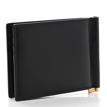 Saint Laurent Shiny Calfskin Tiny Cassandre Bill Clip Wallet Black 3 of 8