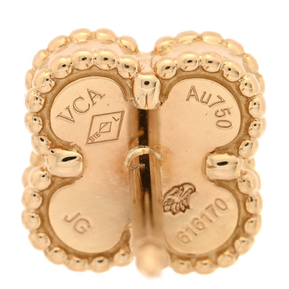 Van Cleef & Arpels 18K Yellow Gold Mother of Pearl Sweet Alhambra Earrings 4 of 4