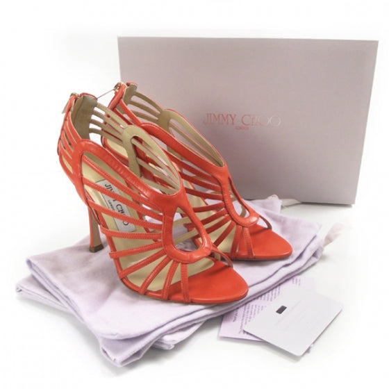 Jimmy Choo Kidskin Samoa Sandals 36.5 Orange 2 of 7