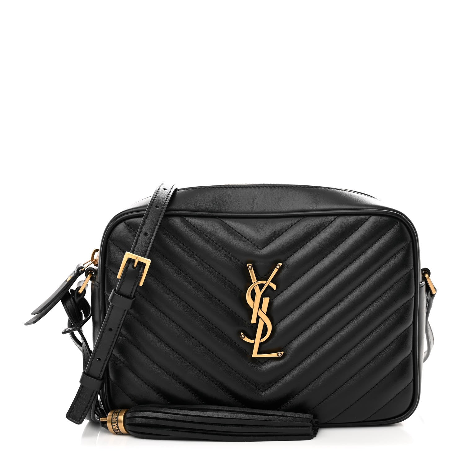 Saint Laurent Calfskin Matelasse Monogram Lou Camera Bag Black 1 of 10