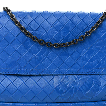 Bottega Veneta Calfskin Intrecciomirage Embossed Butterfly Small Chain Crossbody Signal Blue 9 of 11