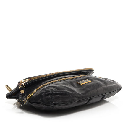 Jimmy Choo Calfskin Suede Marin Foldover Clutch Black 4 of 8
