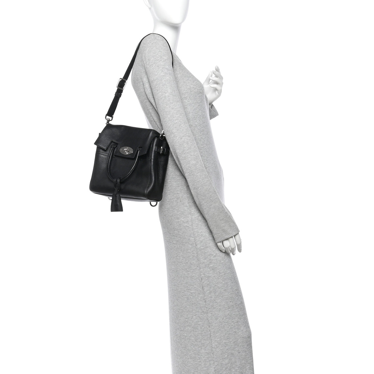 Mulberry Natural Leather Mini Cara Delevigne Convertible Satchel Black 2 of 10