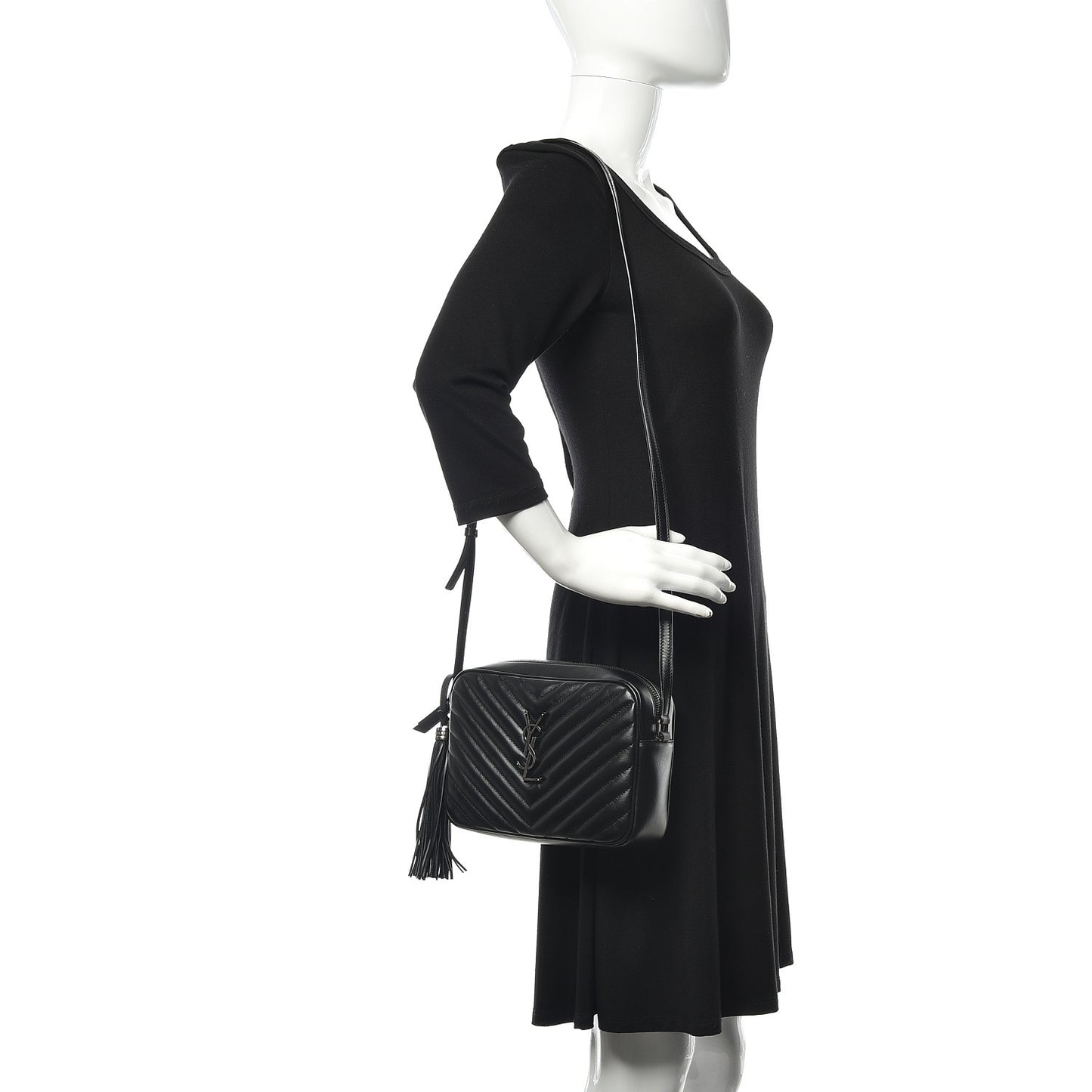 Calfskin Matelasse Monogram Lou Camera Bag Black