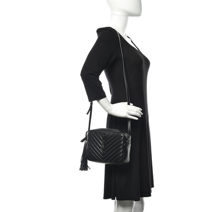 Saint Laurent Calfskin Matelasse Monogram Lou Camera Bag Black 2 of 10