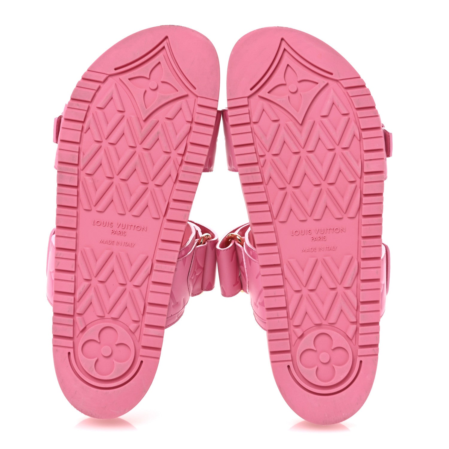 Louis Vuitton Calfskin Monogram Embossed Bom Dia Flat Mule Sandals 37 Pink 6 of 11