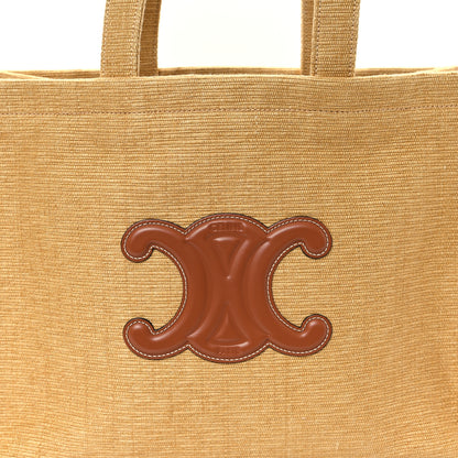 Celine Canvas Calfskin Triomphe Large Cabas Thais Natural Tan 8 of 10