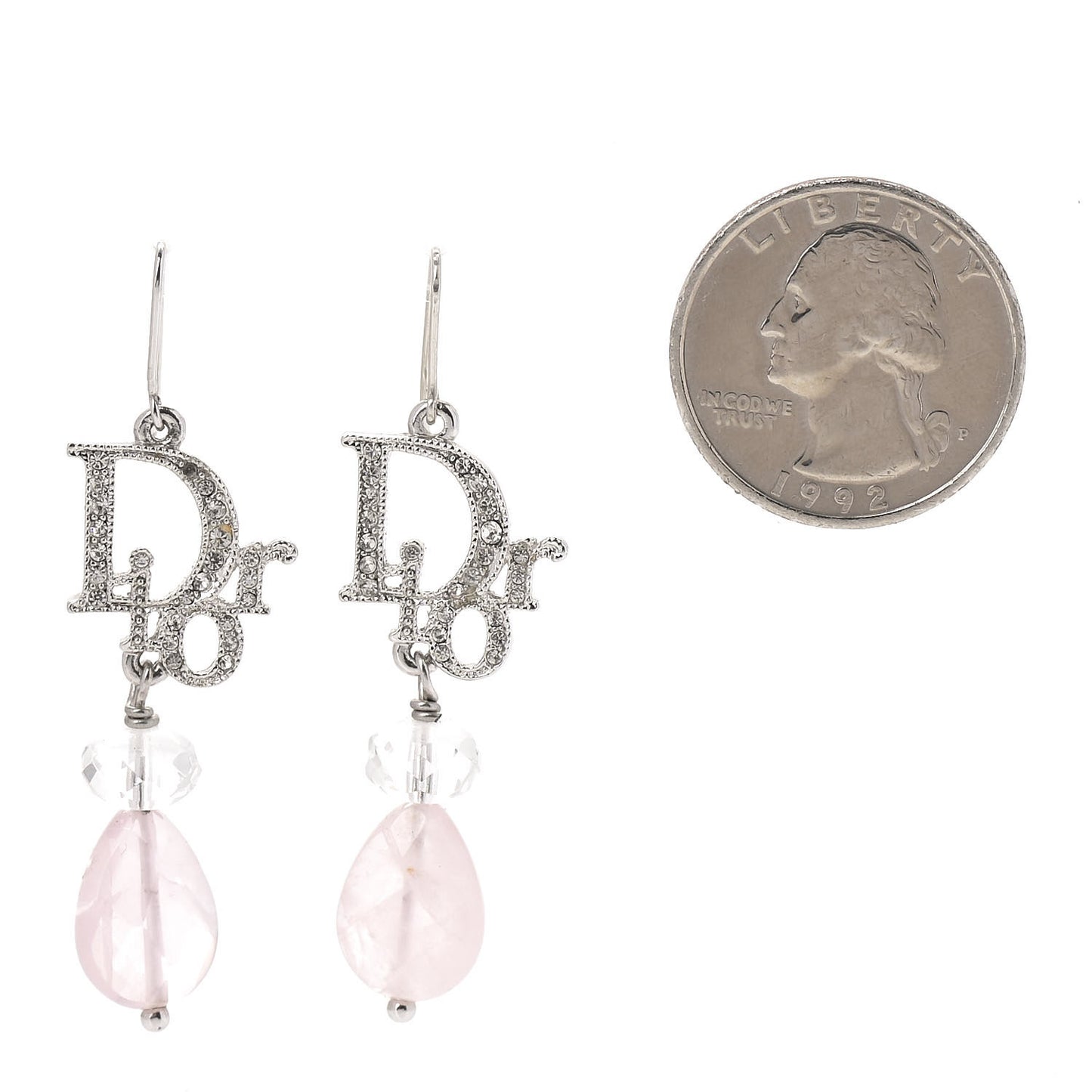 Swarovski Crystal Logo Drop Earrings Rose