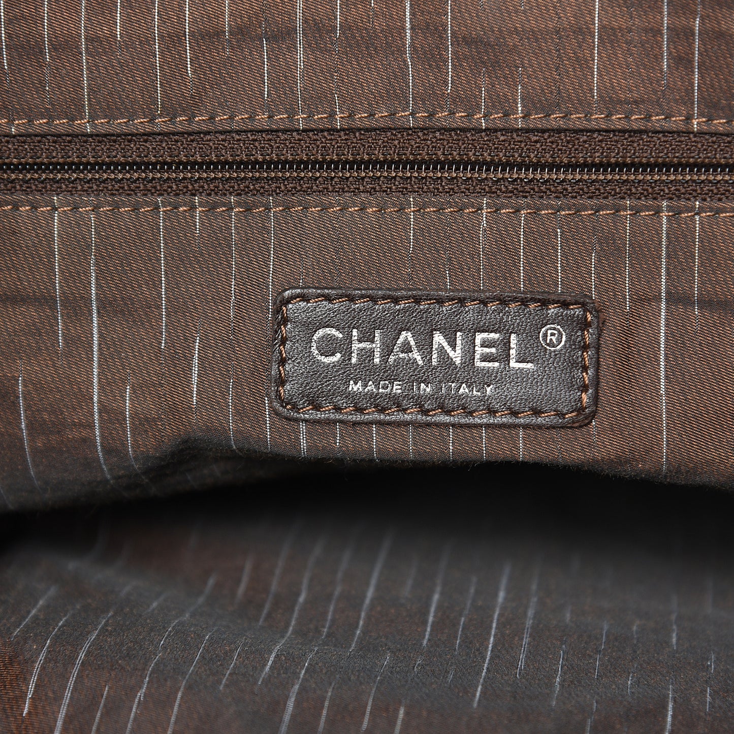 Calfskin CC Shoulder Bag Dark Beige