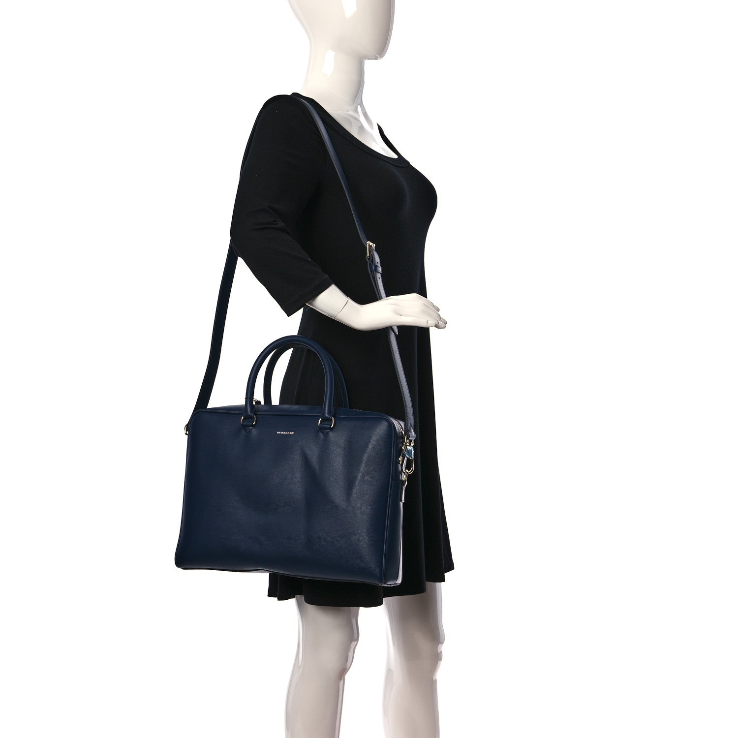 Burberry London Calfskin Ainsworth Briefcase Navy 2 of 11