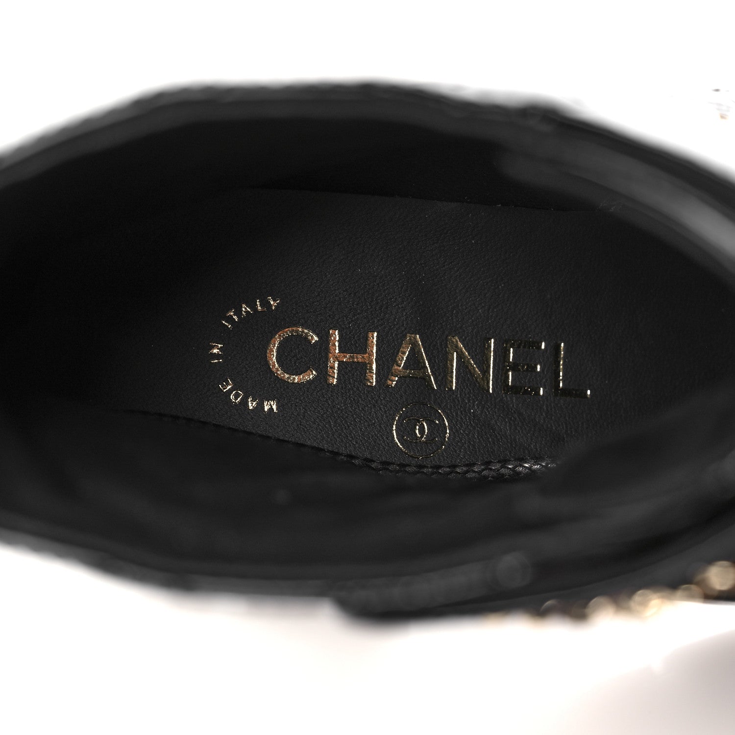 Chanel Shiny Calfskin Quilted Lace Up Combat Boots 38 Black 7 of 9