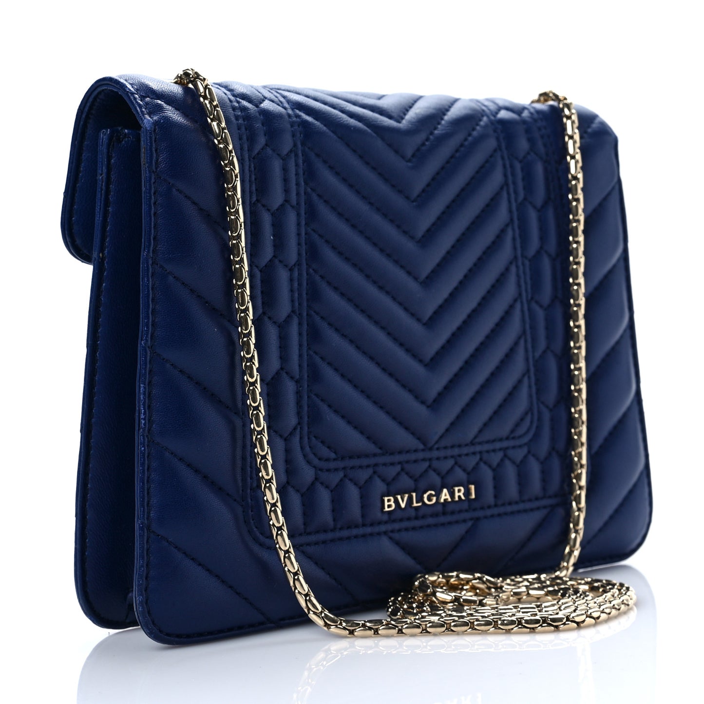 Calfskin Quilted Serpenti Forever Shoulder Bag Navy