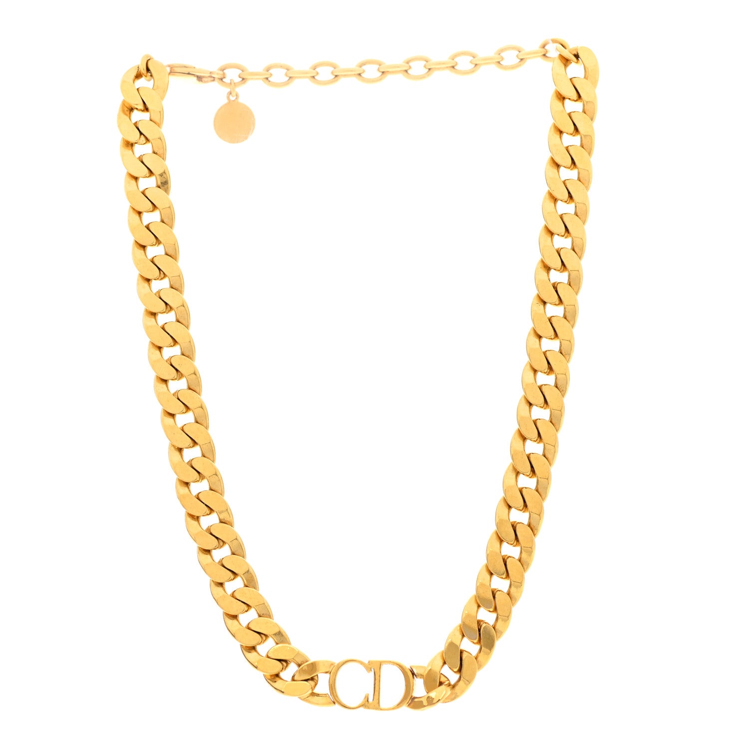 Christian Dior Metal Danseuse Etoile Chain Choker Necklace Gold 3 of 5