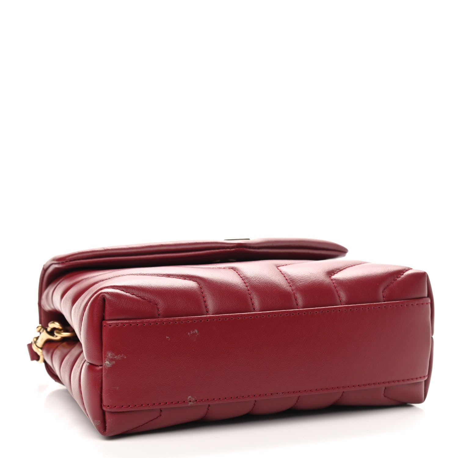 Saint Laurent Calfskin Y Quilted Monogram Toy Loulou Crossbody Bag Opyum Red 4 of 10
