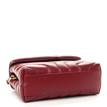 Saint Laurent Calfskin Y Quilted Monogram Toy Loulou Crossbody Bag Opyum Red 4 of 10