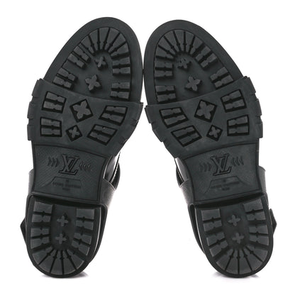 Louis Vuitton Monogram Eclipse Calfskin Mens Derby LV Derby Harness Shoes 8.5 Black 5 of 10
