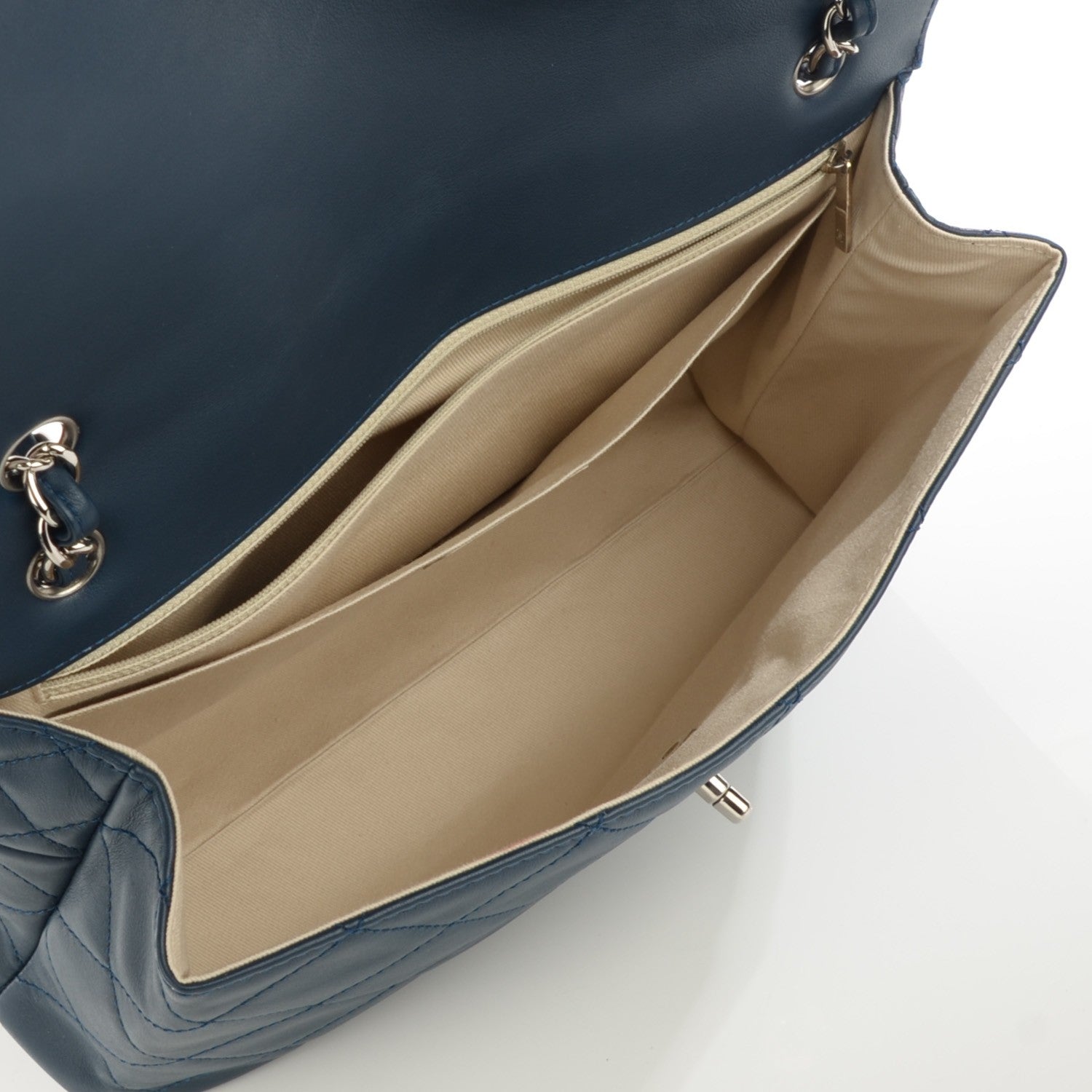 Chanel Calfskin Quilted In The Business Flap Dark Navy Blue 5 of 8