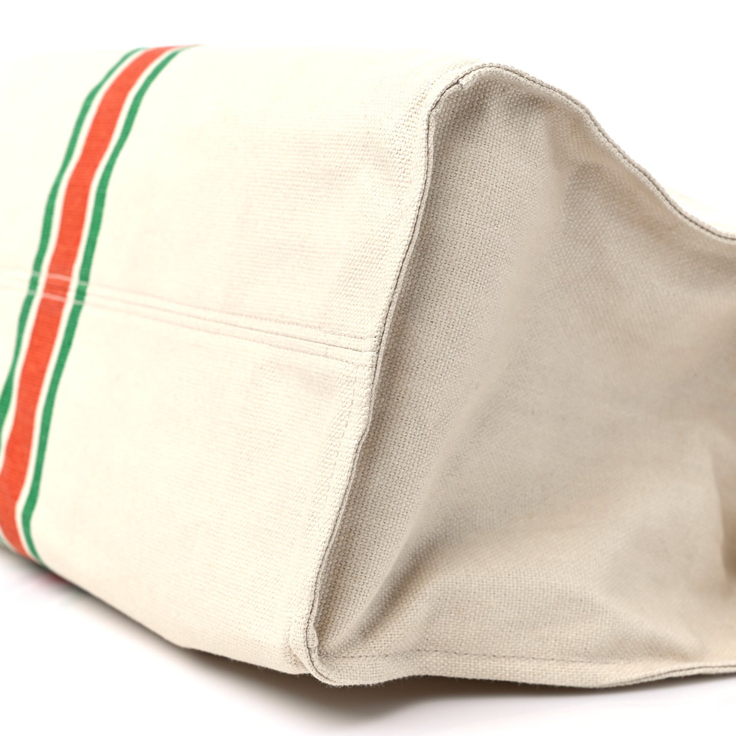 Linen Heavy Canvas Textured Dollar Calfskin Web Large Retro Interlocking G Foldable Tote Light Beige
