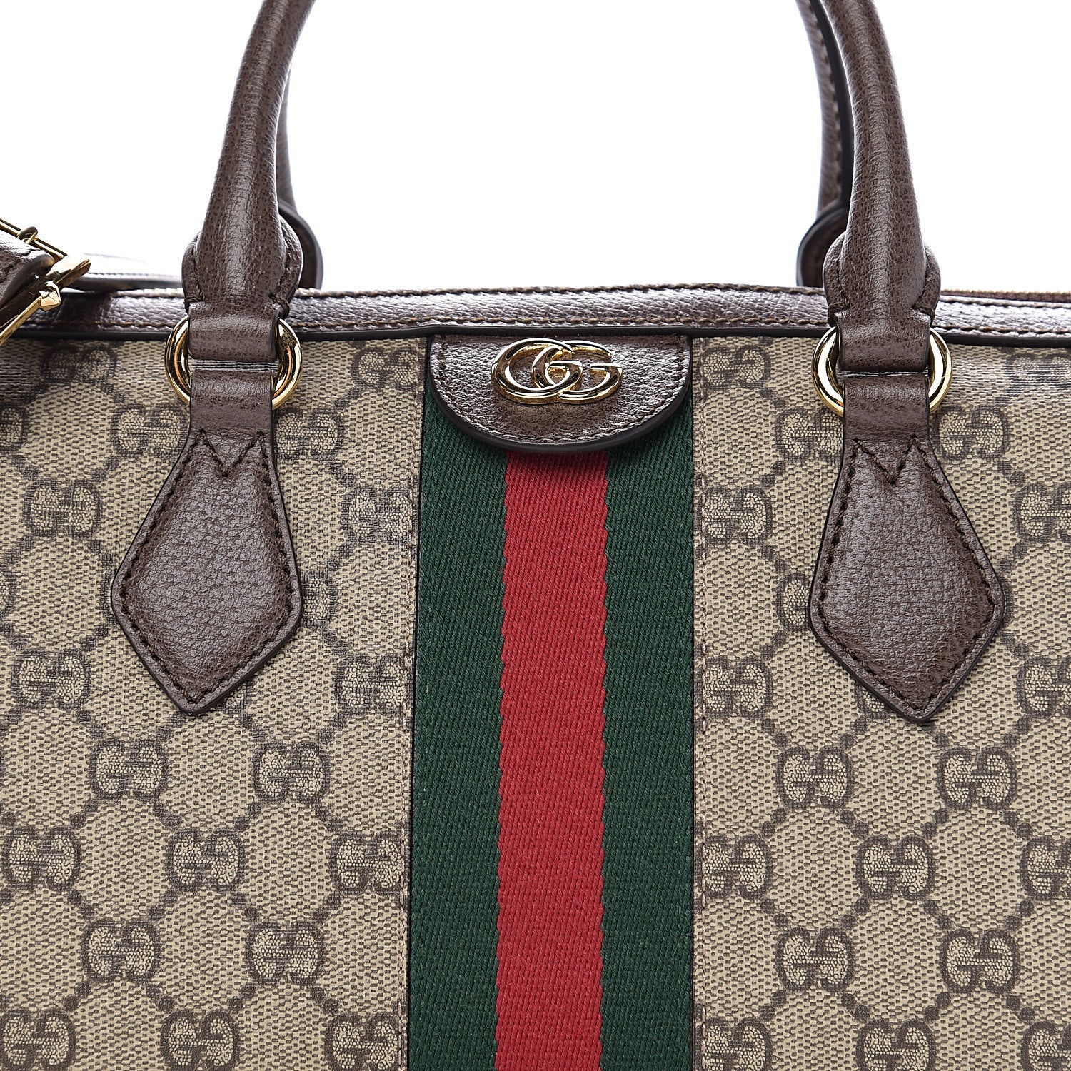 Gucci GG Supreme Monogram Web Medium Ophidia Boston Brown 8 of 10