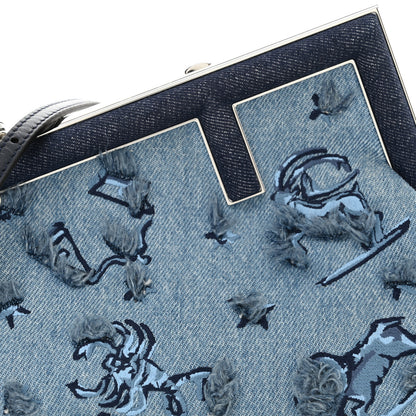 Fendi Denim Embroidered Astrology Small Fendi First Chiaro 8 of 10
