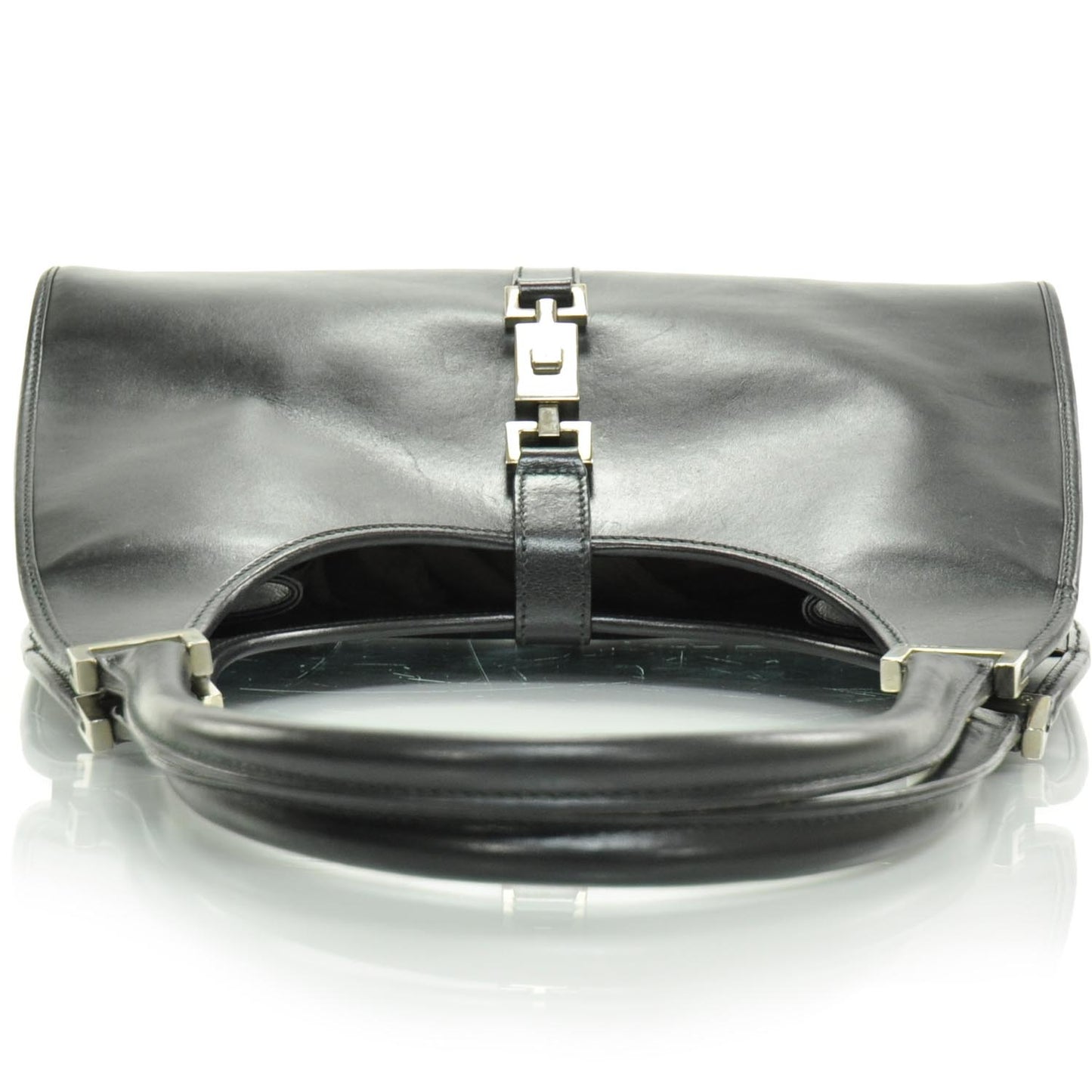 Leather Bardot Shoulder Bag Black