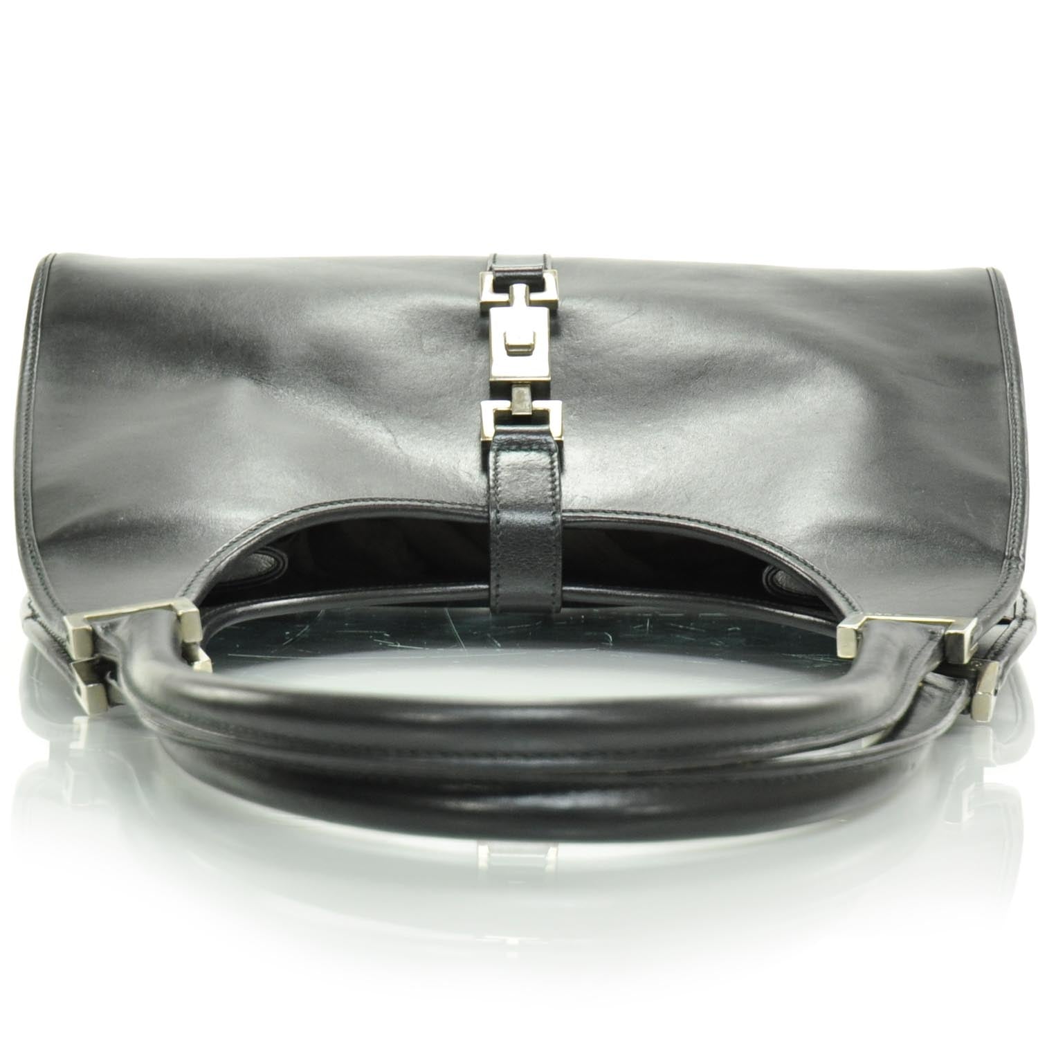Gucci Leather Bardot Shoulder Bag Black 5 of 8