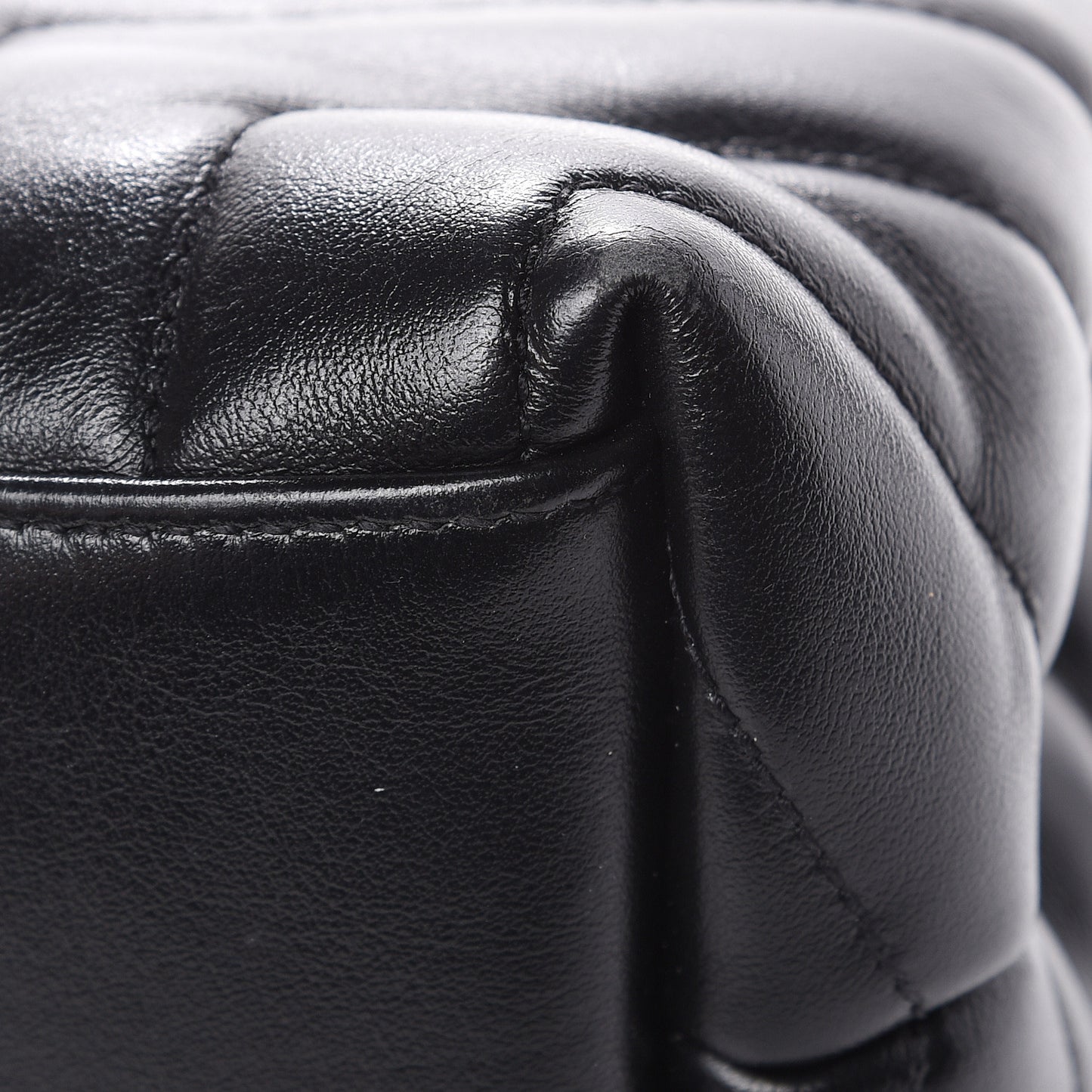 Calfskin Y Quilted Monogram Medium Loulou Chain Satchel Black