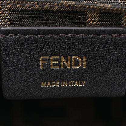 Fendi Raffia Chenille Vitello King Plexiglass Micro FF Mini By The Way Top Handle Boston Bag Naturale Black 5 of 10