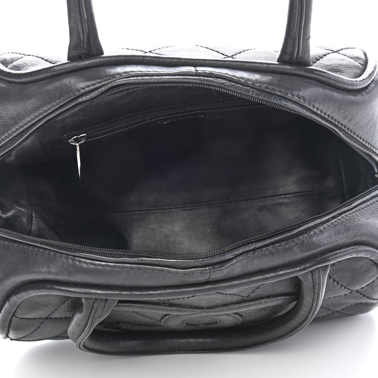 Caviar Quilted Small Bowler Black