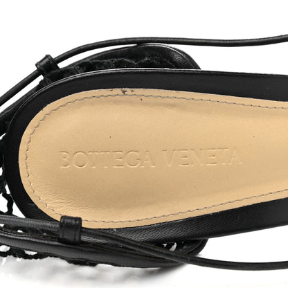 Bottega Veneta Mesh Nappa Stretch Ankle Tie Sandals 41 Black 7 of 10
