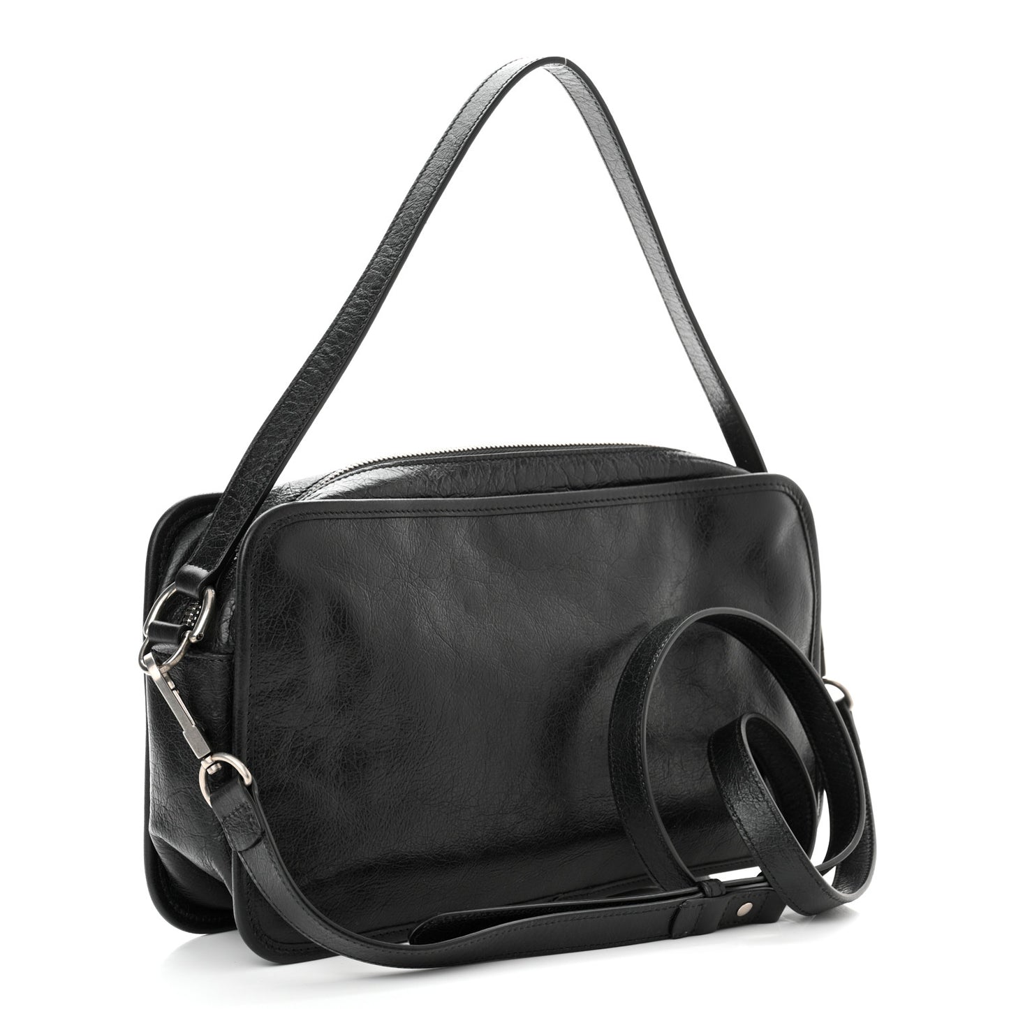 Fluffy Calfskin Morpheus Shoulder Bag Black