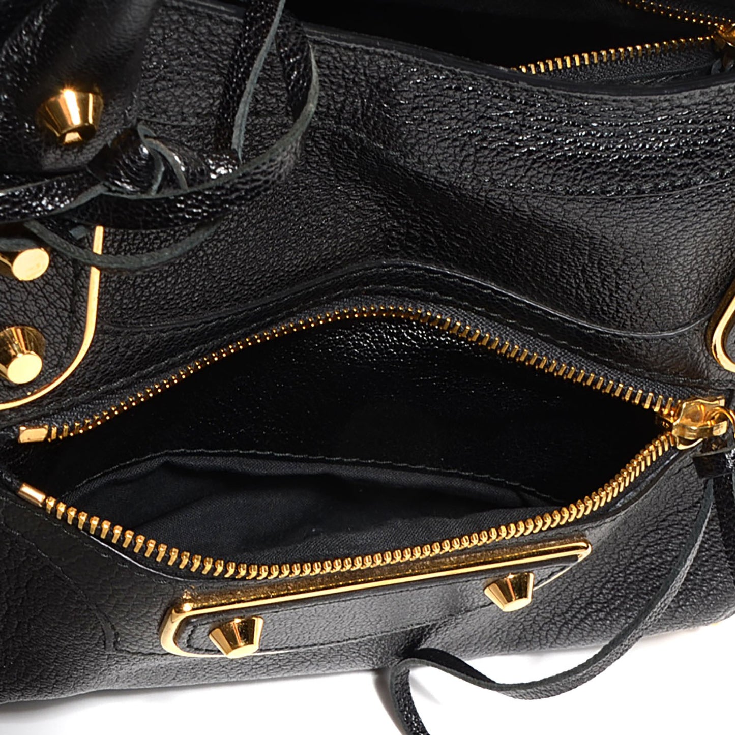 Chevre Gold Metallic Edge Hardware City Black