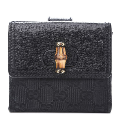 Gucci Monogram Bamboo French Wallet Black 1 of 11