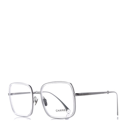 Chanel Square Removable Pearl Chain Eyeglasses 2195 Silver 1 of 10